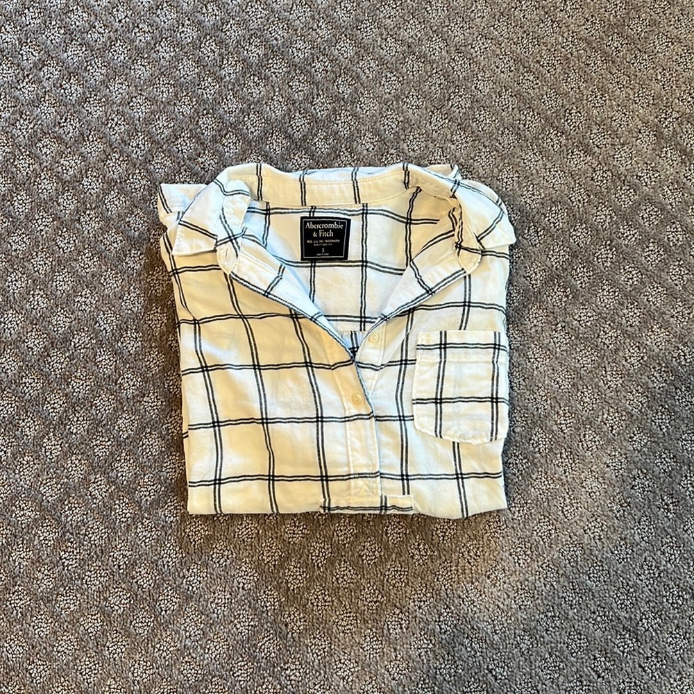 Abercrombie & Fitch quarter button flannel pullover